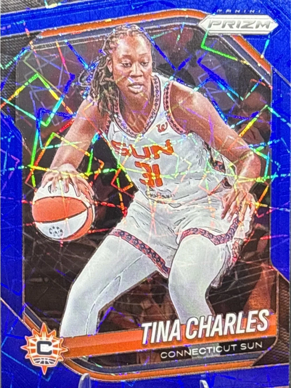 Panini Prizm Tina Charles Blue Holo Basketball Trading Card